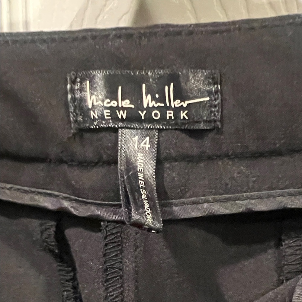 Nicole Miller Elegant Black Wide Leg Trousers - Picture 2 of 8